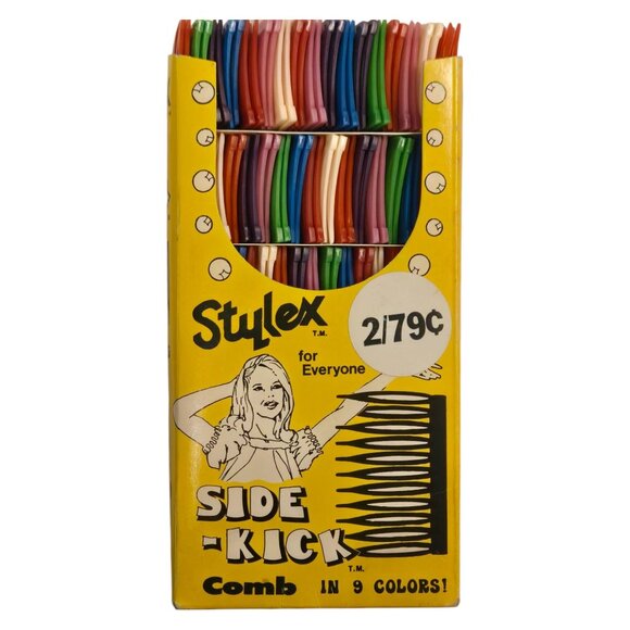 Stylex Side Kick Retail Display Box Full 102 Combs Deadstock 1980 Hair Store - Picture 11 of 16